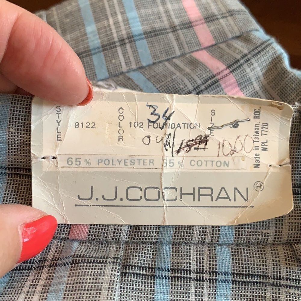 NWT Vtg 80s J.J. Cochran blue & pink plaid shorts - Picture 7 of 9